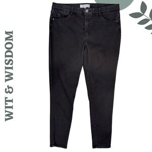 🛍️3/$40 Wit & Wisdom Black Jeans| Size 14 | Stretch Cotton | Mid-Rise Ankle Slim